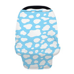 White And Blue Cow Print Baby Seat Cover