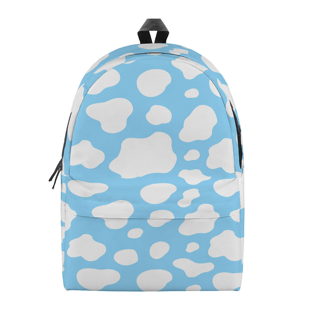 White And Blue Cow Print Backpack
