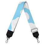 White And Blue Cow Print Bag Strap