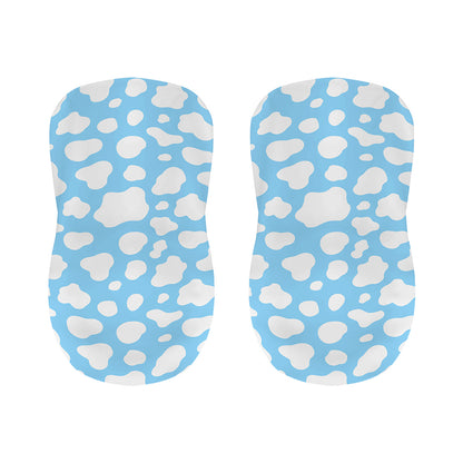 White And Blue Cow Print Bar Stool Covers