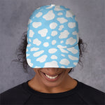 White And Blue Cow Print Baseball Cap
