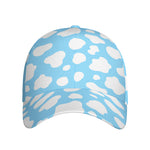 White And Blue Cow Print Baseball Cap
