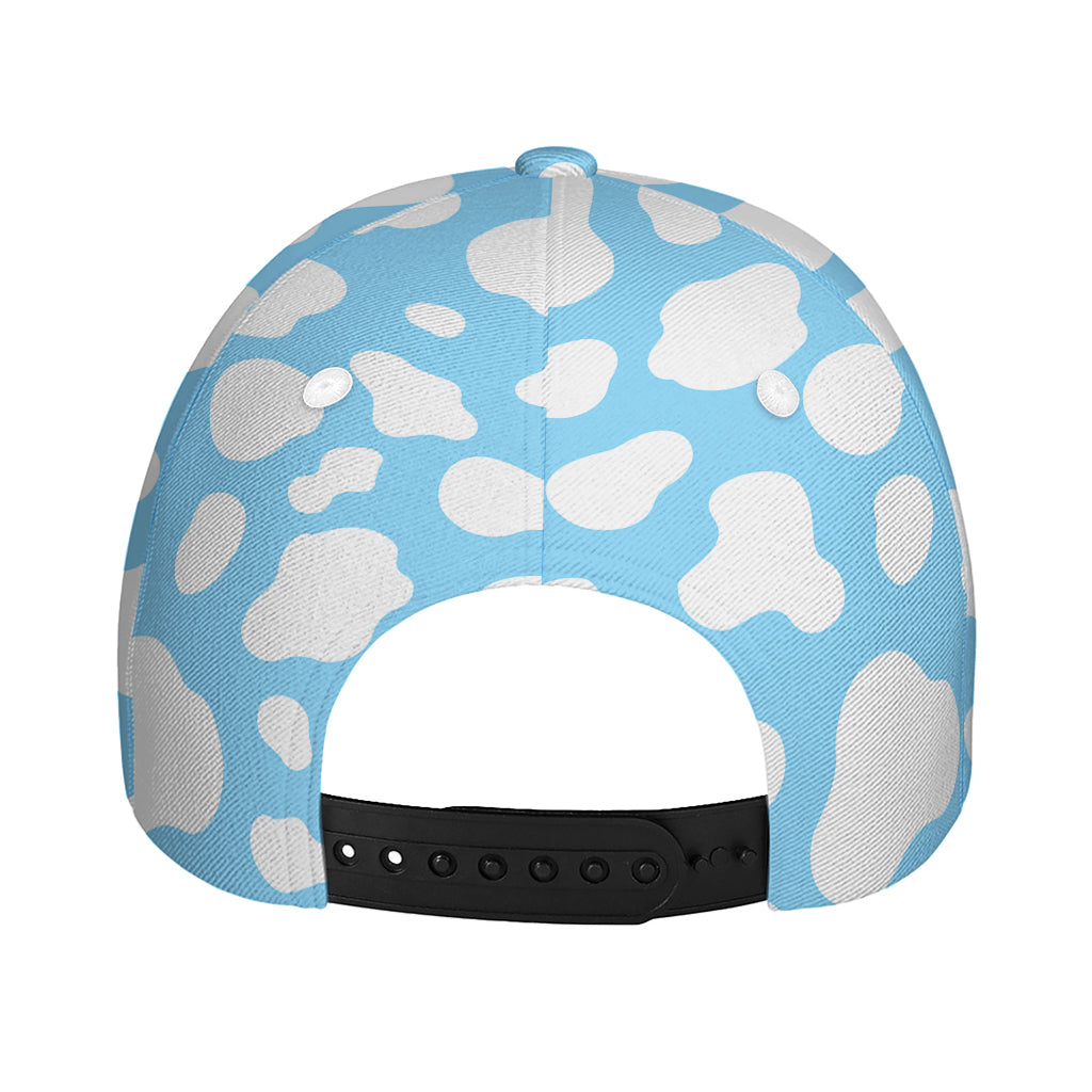 White And Blue Cow Print Baseball Cap
