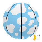 White And Blue Cow Print Basketball