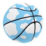White And Blue Cow Print Basketball