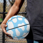 White And Blue Cow Print Basketball