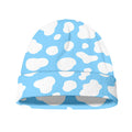 White And Blue Cow Print Beanie