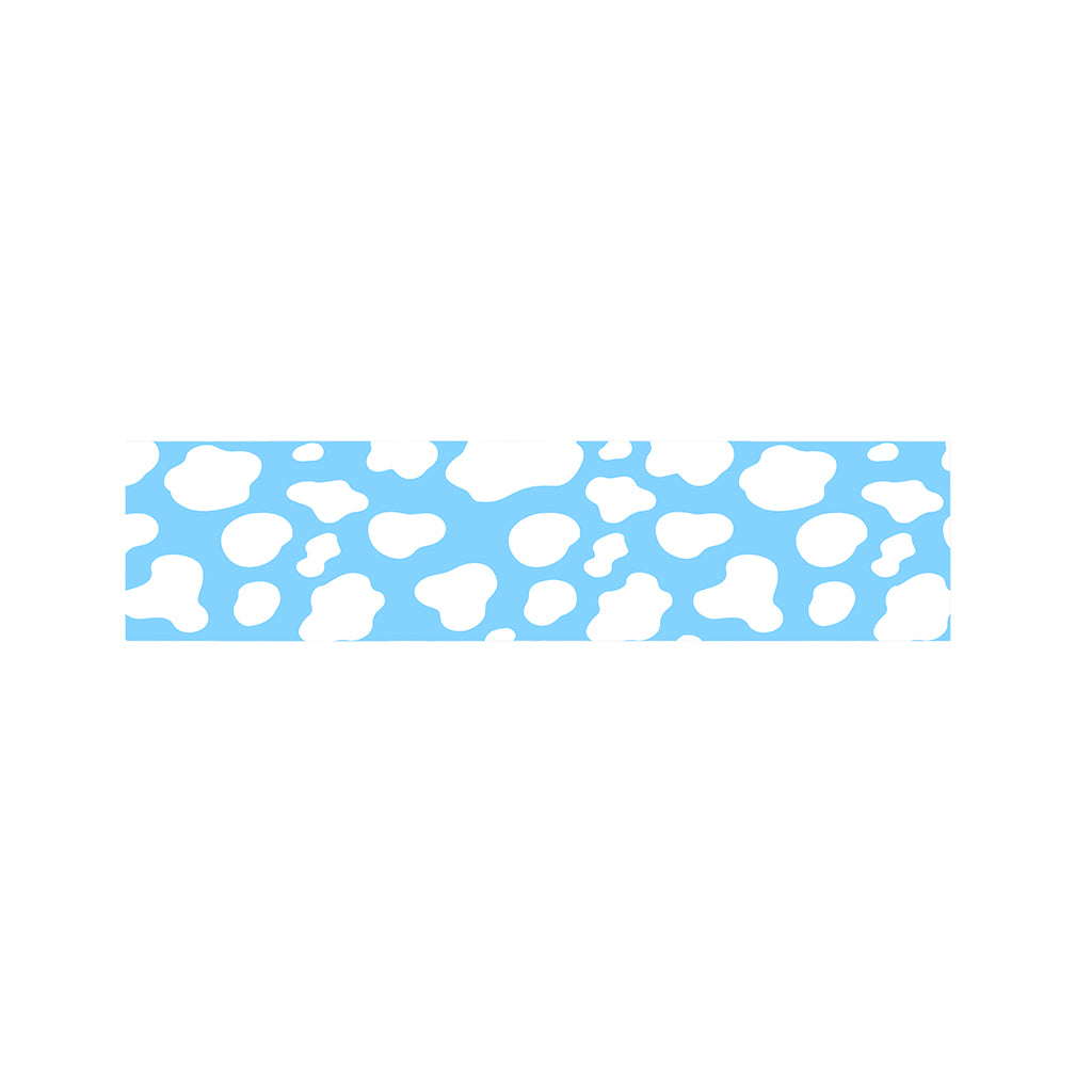 White And Blue Cow Print Bed Runner