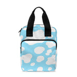 White And Blue Cow Print Bible Tote Bag