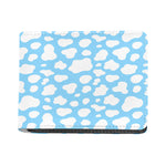 White And Blue Cow Print Bifold Wallet