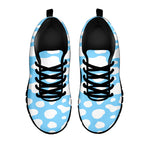 White And Blue Cow Print Black Running Shoes