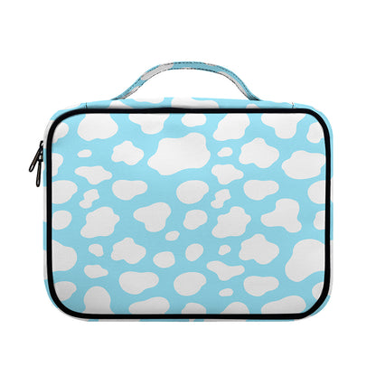 White And Blue Cow Print Briefcase Bible Bag