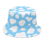 White And Blue Cow Print Bucket Hat