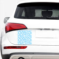 White And Blue Cow Print Car Sticker