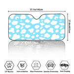 White And Blue Cow Print Car Windshield Sun Shade