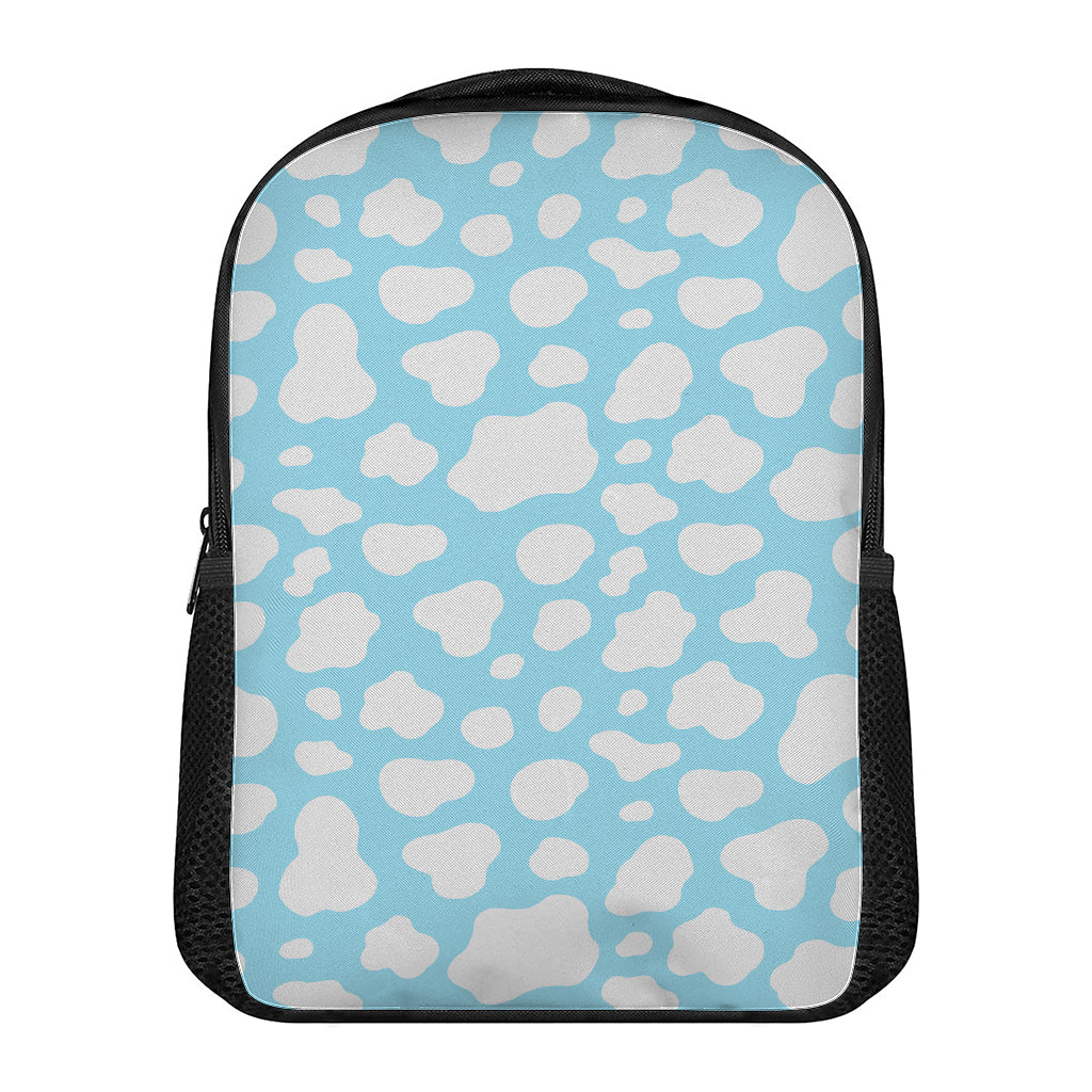 White And Blue Cow Print Casual Backpack