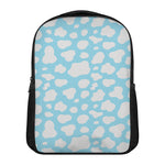 White And Blue Cow Print Casual Backpack