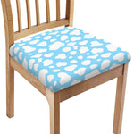 White And Blue Cow Print Chair Cushion Cover