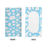 White And Blue Cow Print Changing Pad Cover