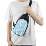 White And Blue Cow Print Chest Bag