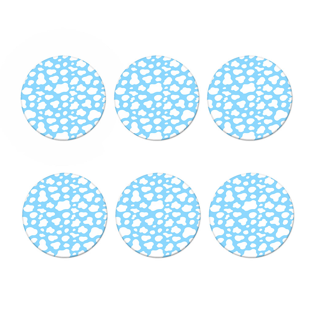 White And Blue Cow Print Coaster Set