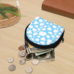 White And Blue Cow Print Coin Purse