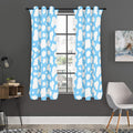 White And Blue Cow Print Grommet Curtain Panels