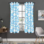White And Blue Cow Print Curtain