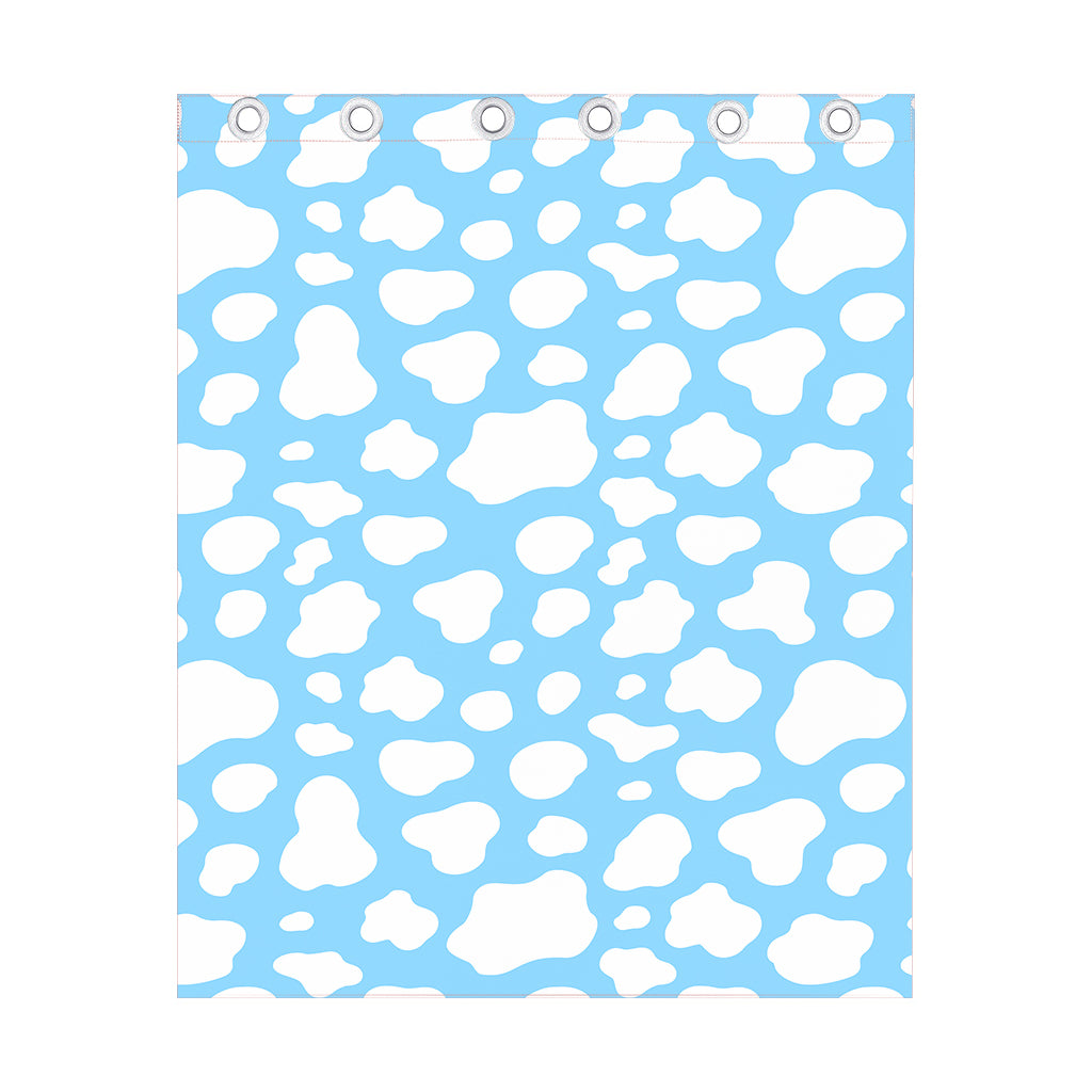 White And Blue Cow Print Curtain
