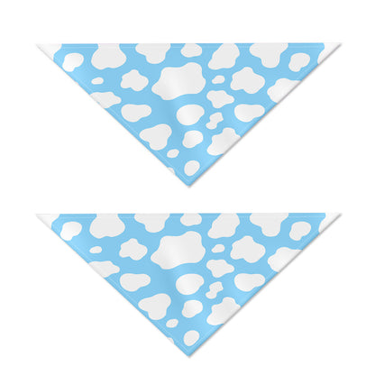 White And Blue Cow Print Dog Bandana
