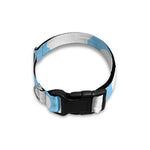 White And Blue Cow Print Dog Collar