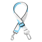White And Blue Cow Print Dog Seat Belt