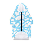 White And Blue Cow Print Dog Zip Up Hoodie