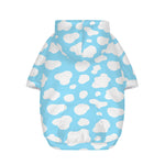 White And Blue Cow Print Dog Zip Up Hoodie