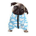 White And Blue Cow Print Dog Zip Up Jacket