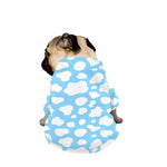 White And Blue Cow Print Dog Zip Up Jacket