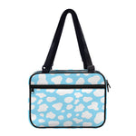 White And Blue Cow Print Double Strap Bible Bag