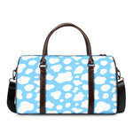 White And Blue Cow Print Duffle Bag