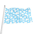 White And Blue Cow Print Flag