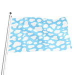 White And Blue Cow Print Flag