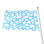 White And Blue Cow Print Flag