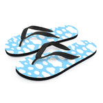 White And Blue Cow Print Flip Flops