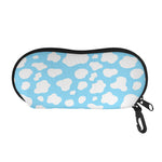 White And Blue Cow Print Glasses Case