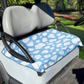 White And Blue Cow Print Golf Cart Seat Cover
