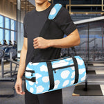 White And Blue Cow Print Gym Bag