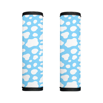 White And Blue Cow Print Handle Covers