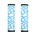 White And Blue Cow Print Handle Covers