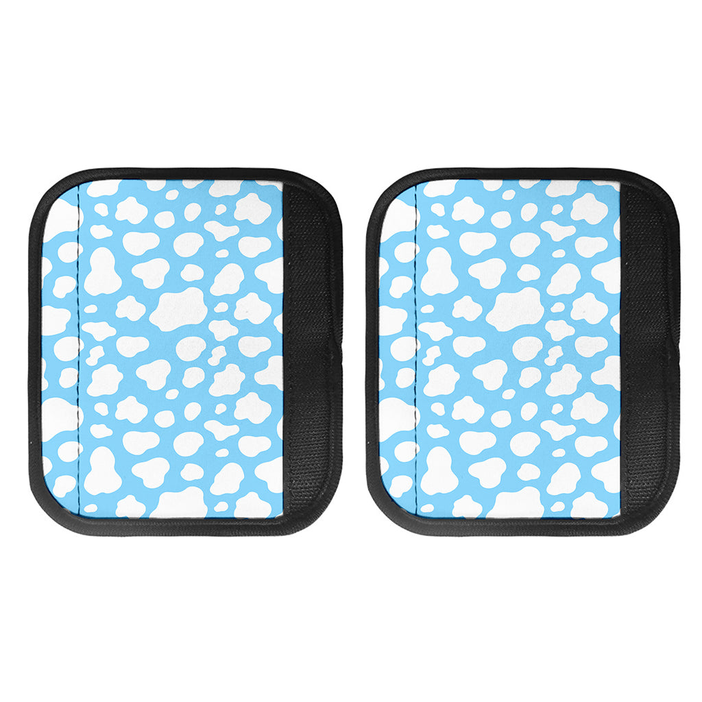 White And Blue Cow Print Handle Covers