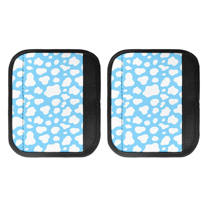White And Blue Cow Print Handle Covers