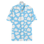 White And Blue Cow Print Hawaiian Shirt